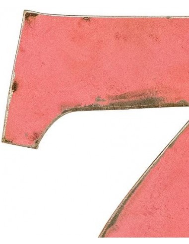 Décoration murale métal - Chiffre 7 rose