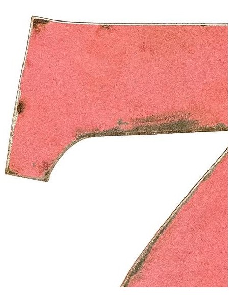 Décoration murale métal - Chiffre 7 rose