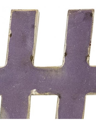Décoration murale métal - Hashtag violet