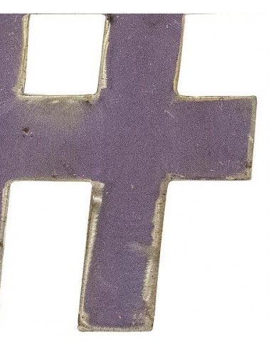 Décoration murale métal - Hashtag violet
