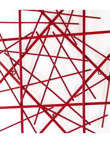 Sculpture murale métal - Mikado rouge