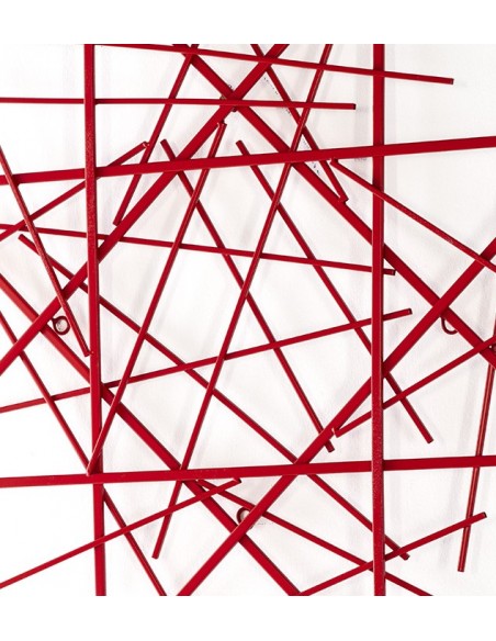 Sculpture murale métal - Mikado rouge