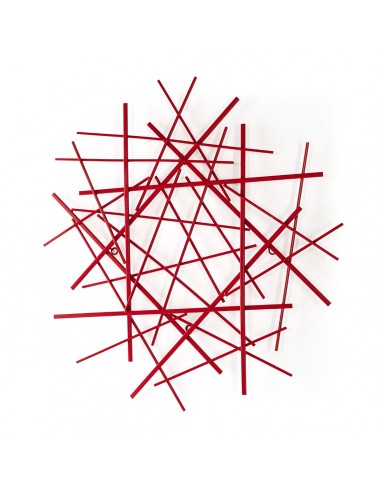Sculpture murale métal - Mikado rouge