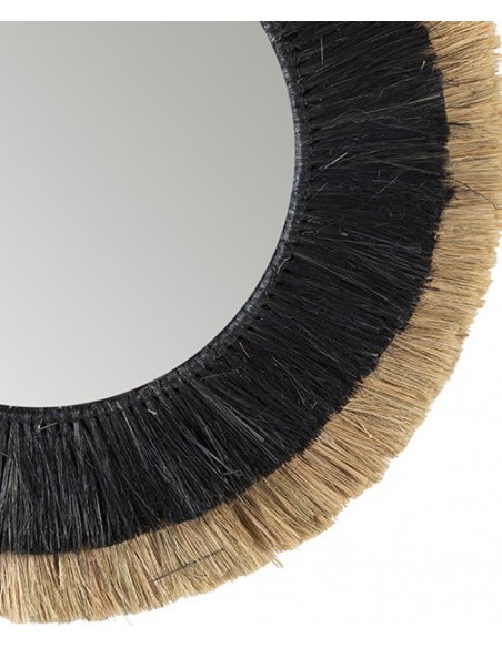 Miroir en herbe de mer - D82 cm