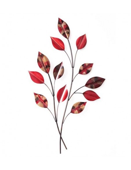 DECO MURALE METAL FEUILLES