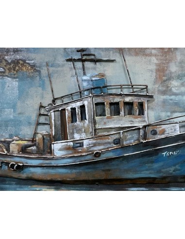 TABLEAU METAL relief - PÊCHE EN MER