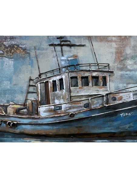 TABLEAU METAL relief - PÊCHE EN MER