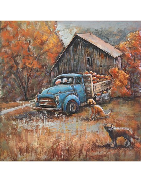 TABLEAU METAL relief - CAMPAGNE