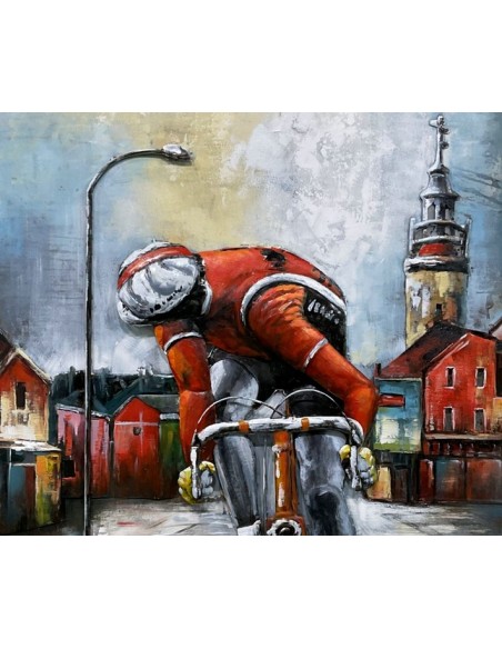 TABLEAU METAL relief - COURSE DE VELO
