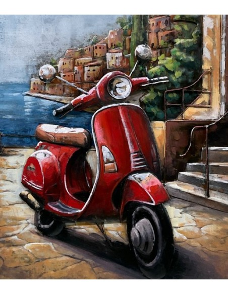 TABLEAU METAL relief - SCOOTER IN ITALY