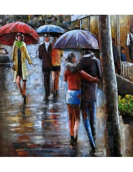 TABLEAU METAL relief - PARIS PARAPLUIE
