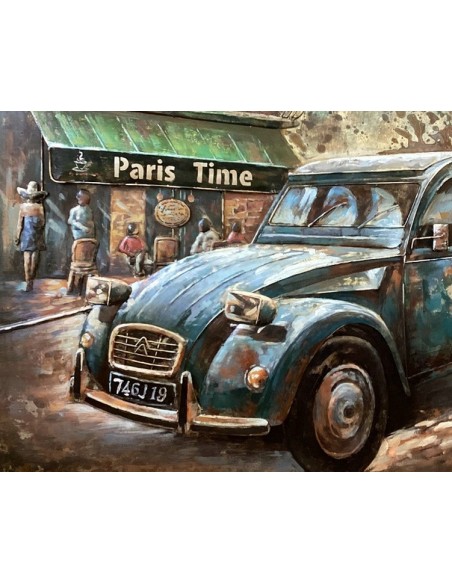 TABLEAU METAL relief - PARIS TIME