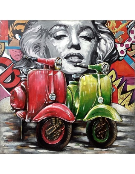 TABLEAU METAL relief - SCOOTER POP ART