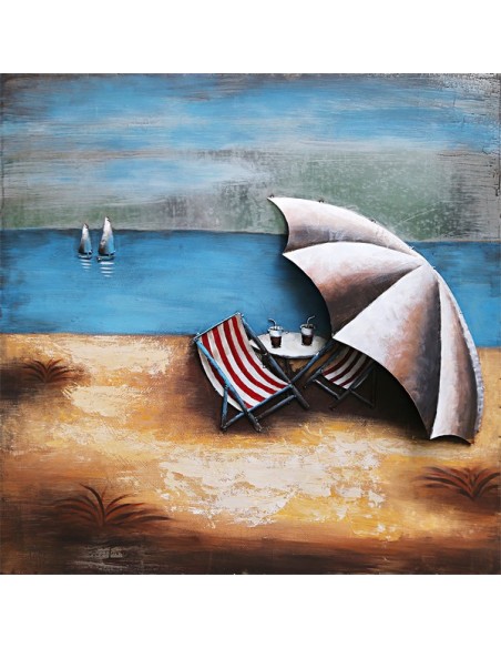 TABLEAU METAL relief - PAUSE PLAGE
