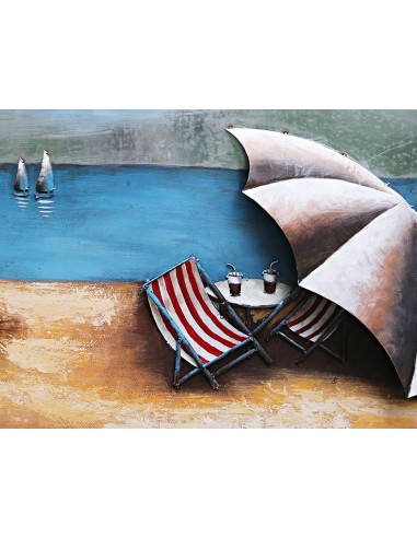 TABLEAU METAL relief - PAUSE PLAGE